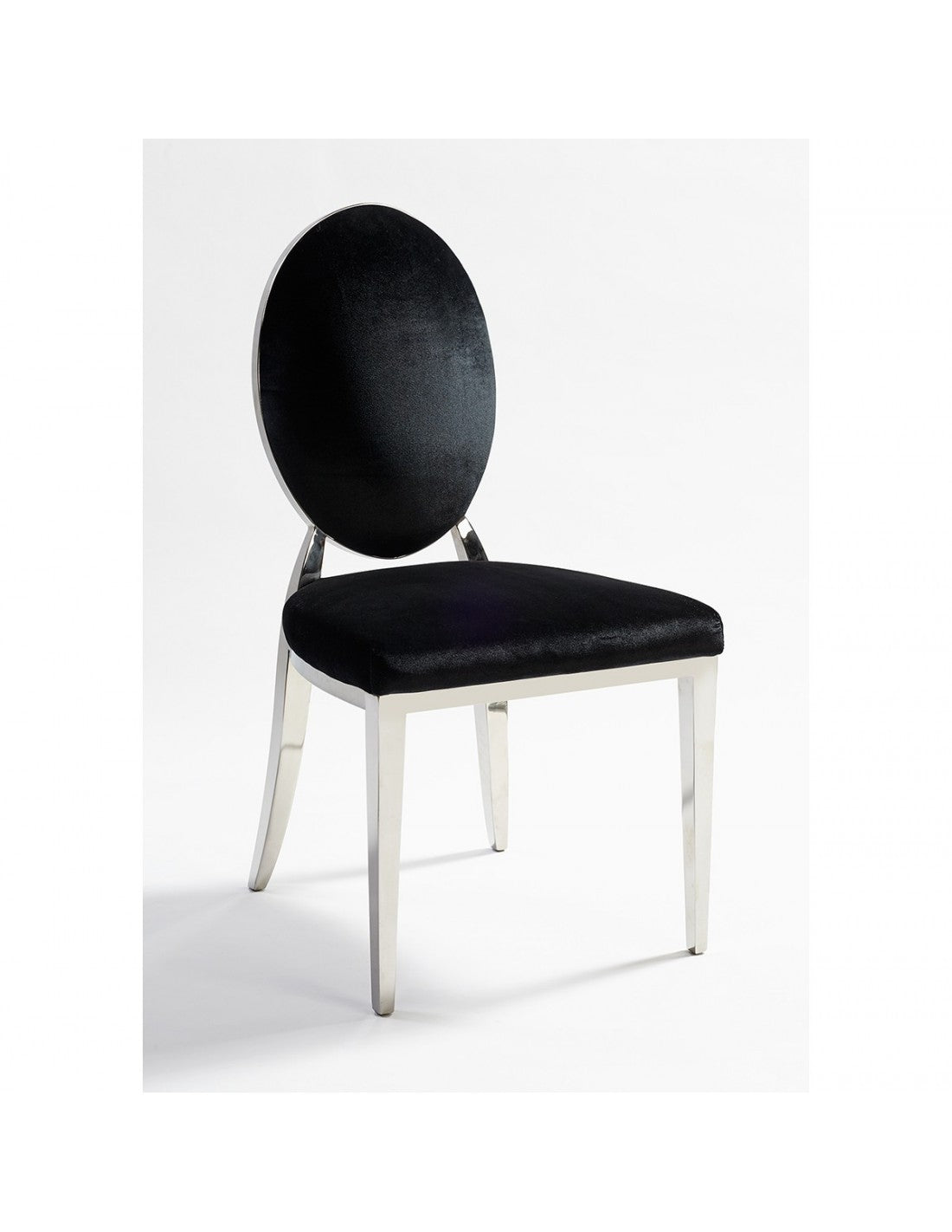 Silla acero y terciopelo negro