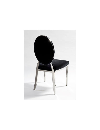Silla acero y terciopelo negro