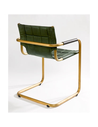 Leather and Golden Metal Chair