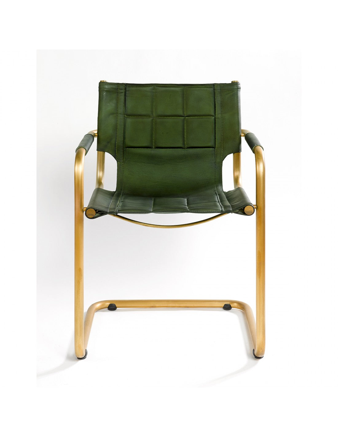 Leather and Golden Metal Chair