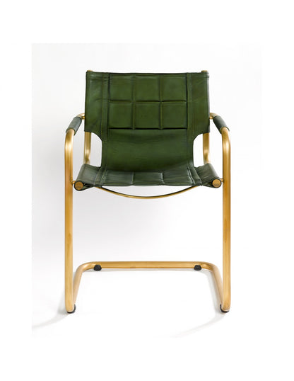 Leather and Golden Metal Chair