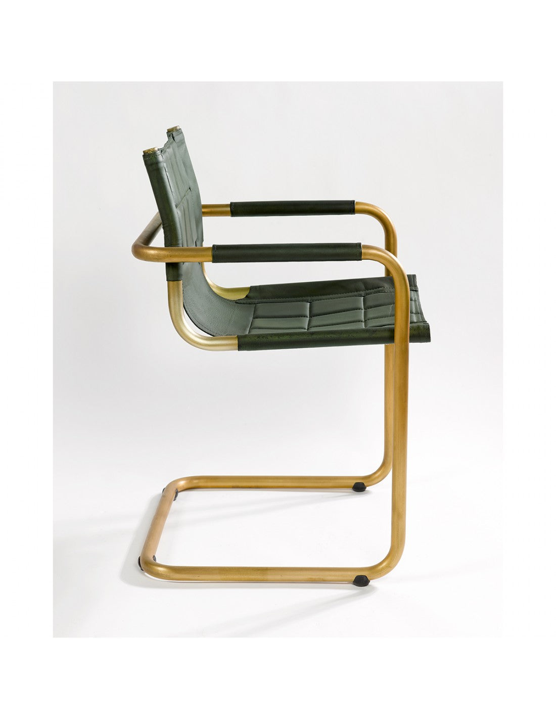 Leather and Golden Metal Chair