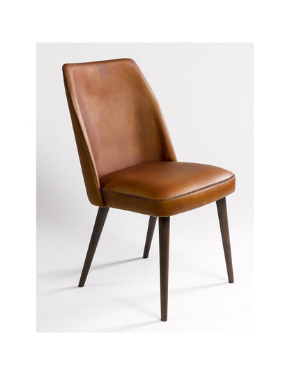 Leather Chair with Wooden Legs