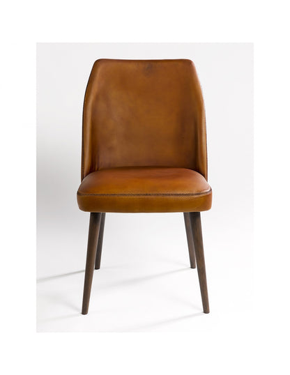 Leather Chair with Wooden Legs
