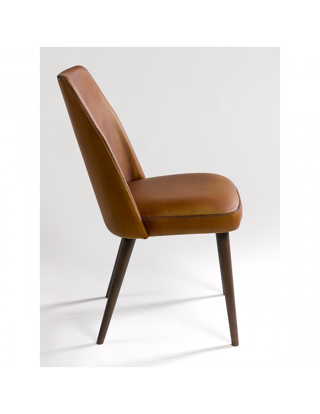 Leather Chair with Wooden Legs