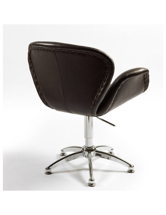 Dark Leather Swivel Chair