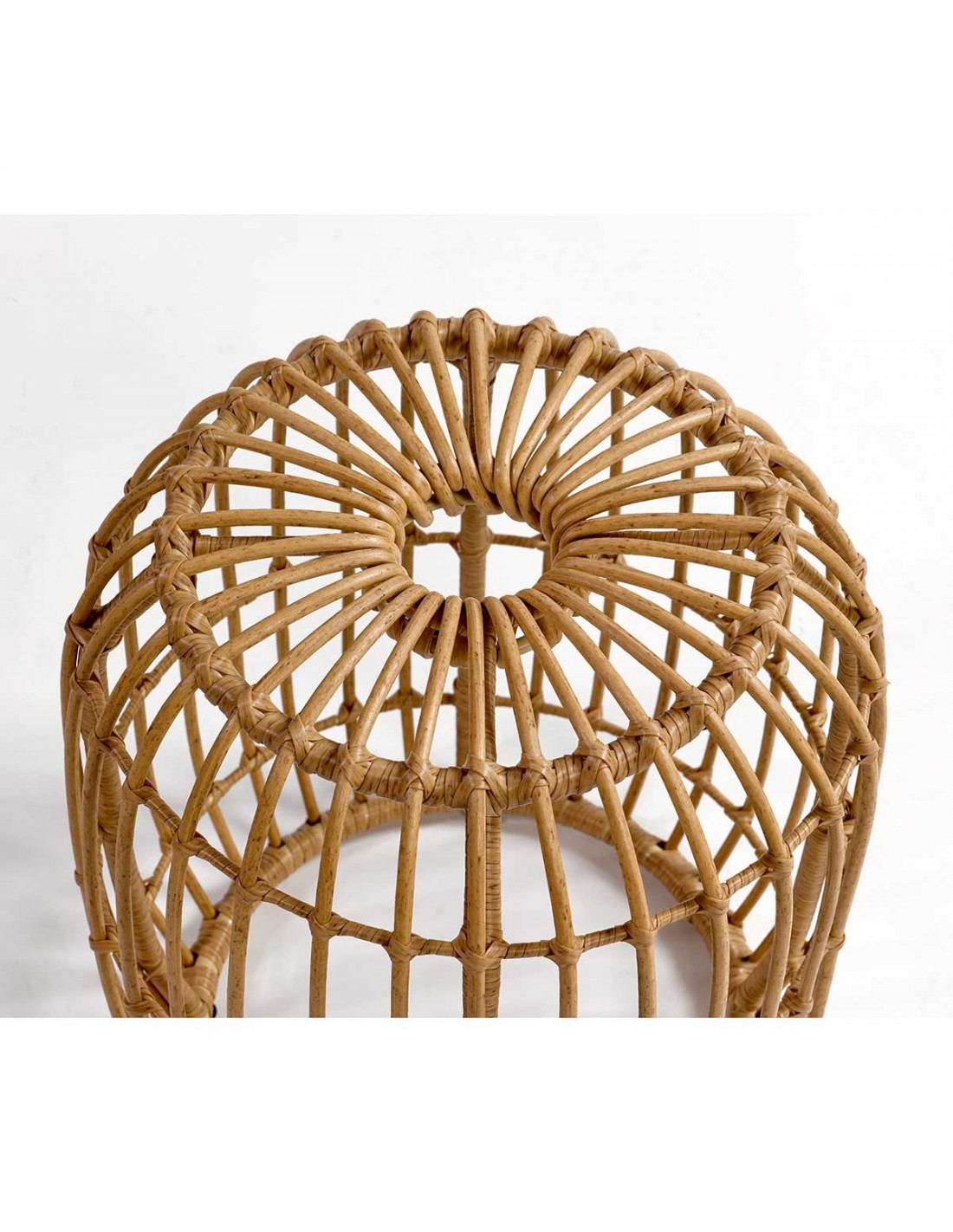 Synthetic rattan side table