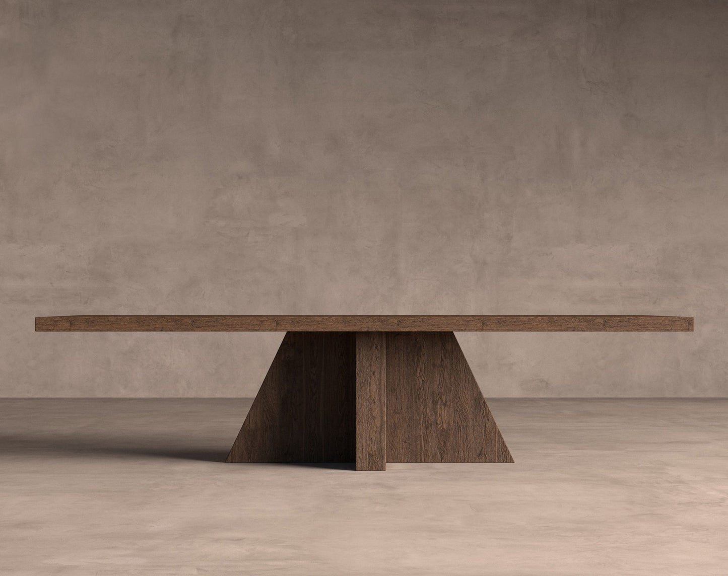 Mesa Comedor Brutalist en madera de sal marrón teñido – Estilo Contemporáneo
