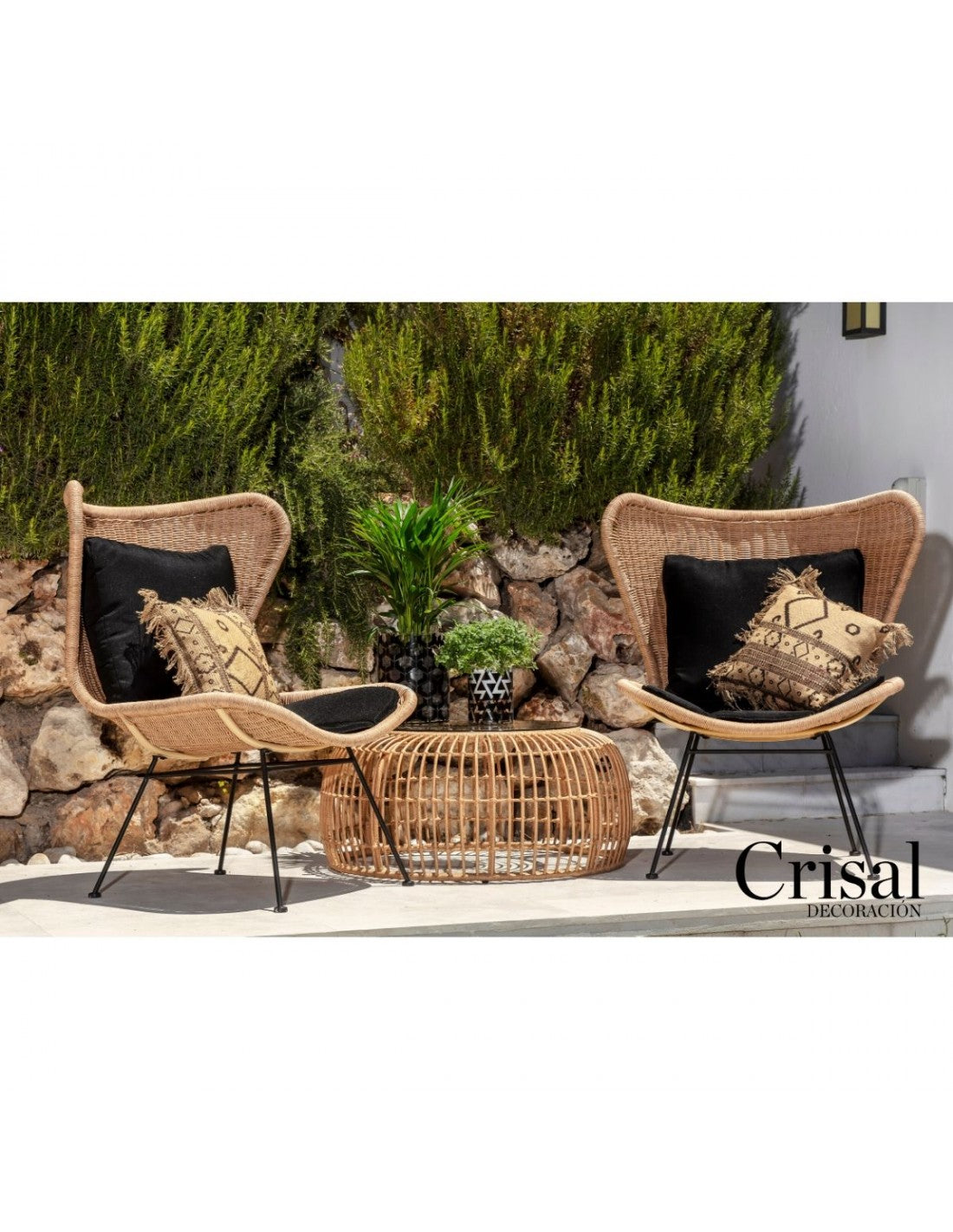 Outdoor rattan coffee table