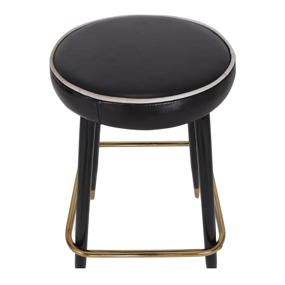 Vintage Style High Stool with Brass Details