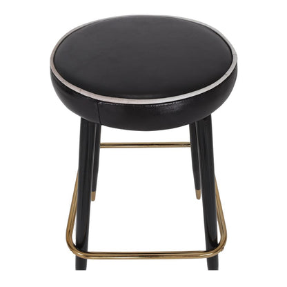 Vintage Style High Stool with Brass Details