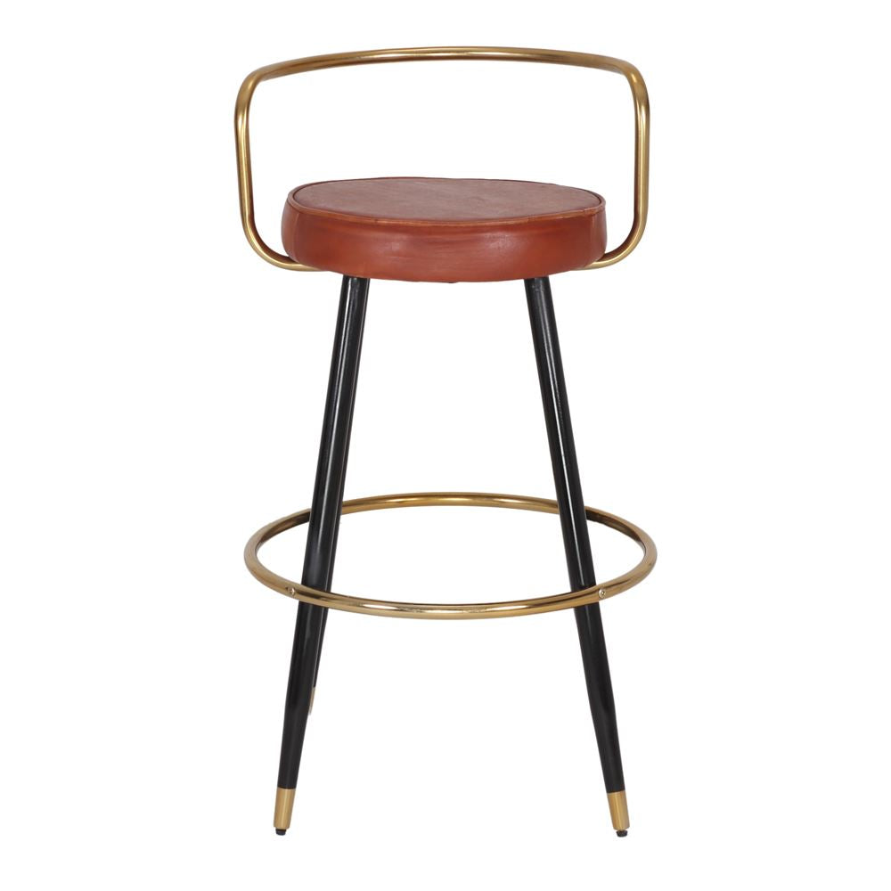 Taburete Alto de Piel Bloom, Estilo Mid Century