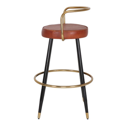 Taburete Alto de Piel Bloom, Estilo Mid Century