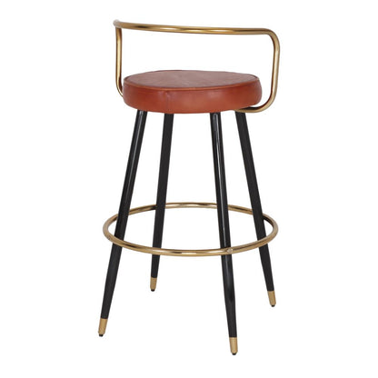 Taburete Alto de Piel Bloom, Estilo Mid Century