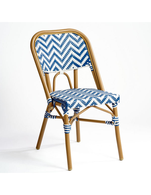 Synthetic rattan and metal bistro chair