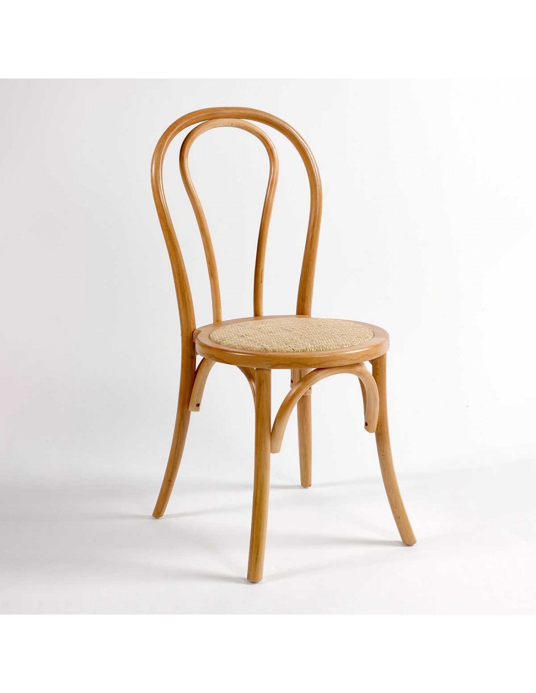 Silla de roble y ratán natural