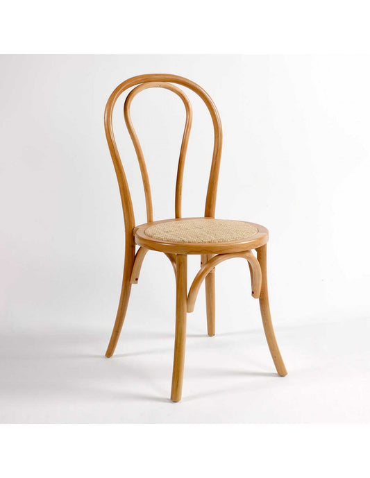 Oak and natural rattan chair