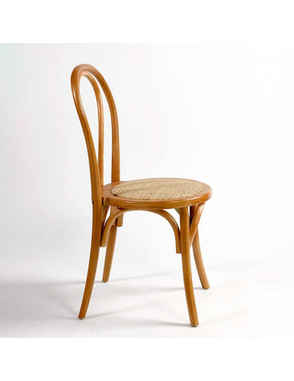 Silla de roble y ratán natural