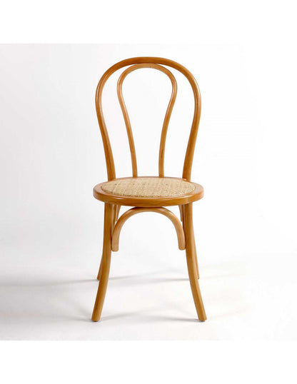 Silla de roble y ratán natural