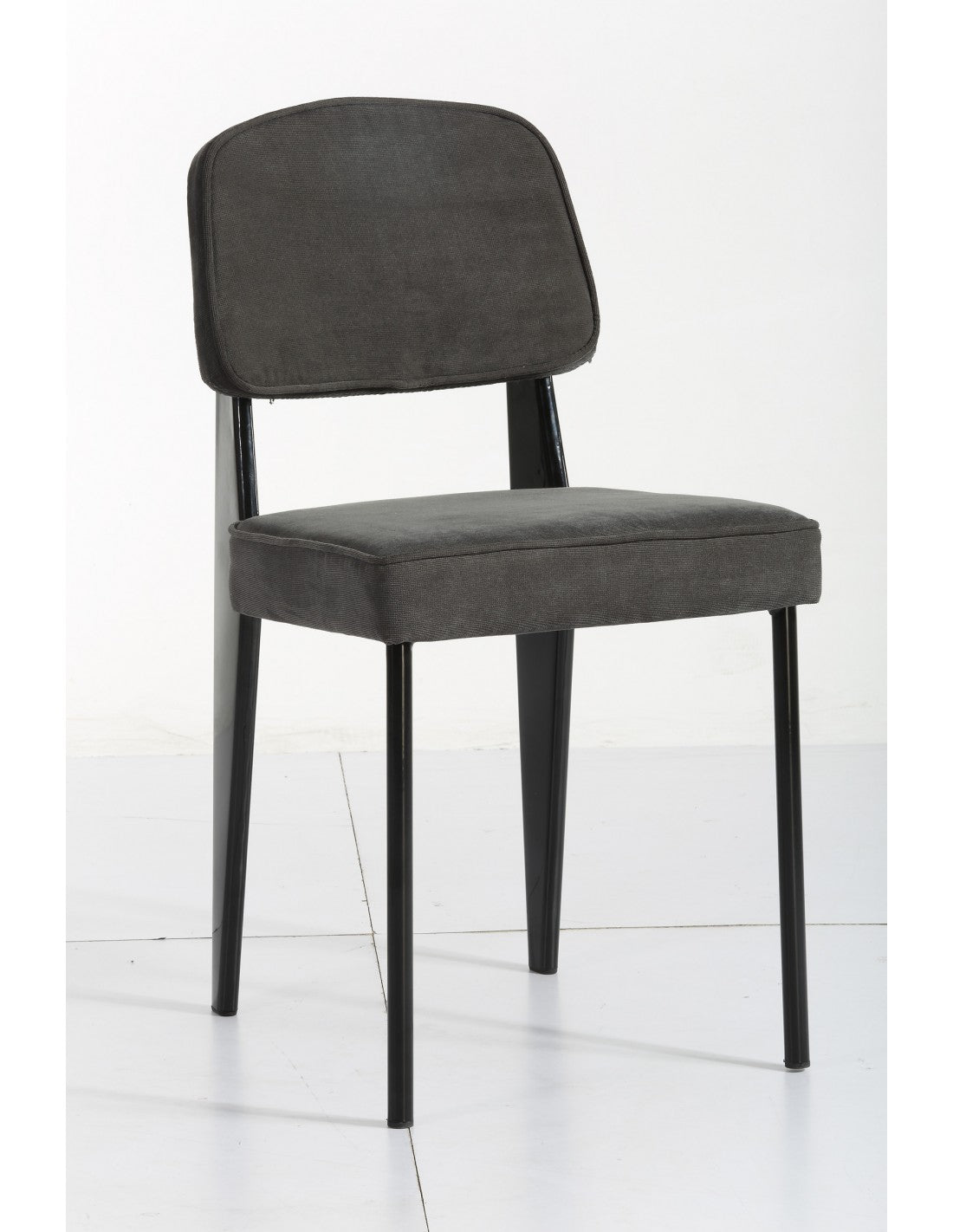 Silla gris metal negro