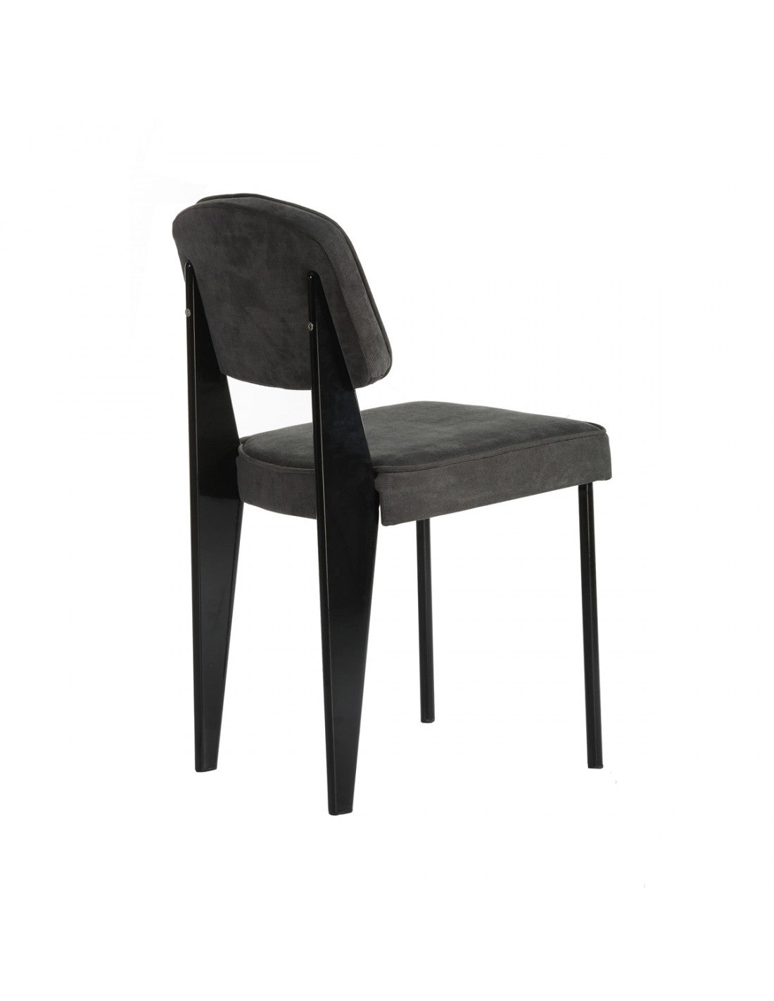 Silla gris metal negro