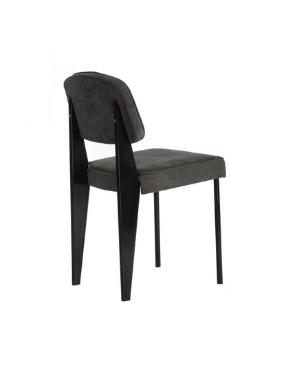 Silla gris metal negro