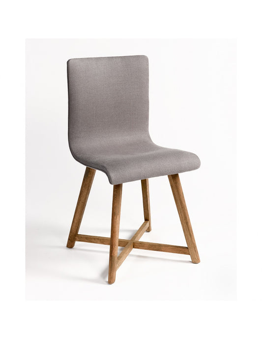 Silla lino gris y roble