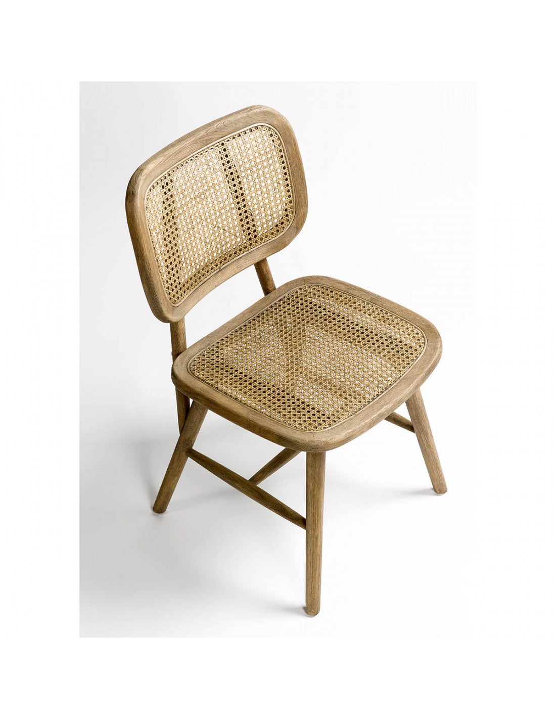 Oak chair and natural grid