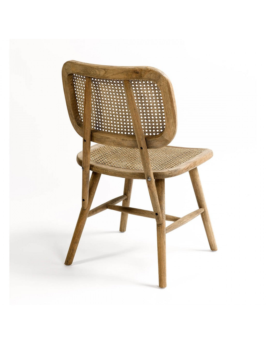 Oak chair and natural grid