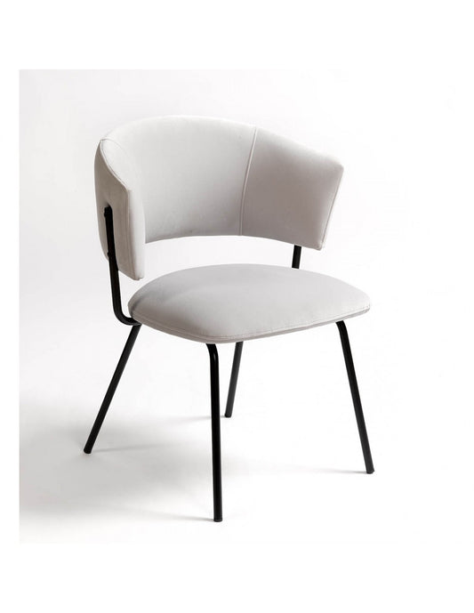 Upholstered chair and black metal