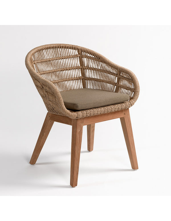 Teak and rope chair