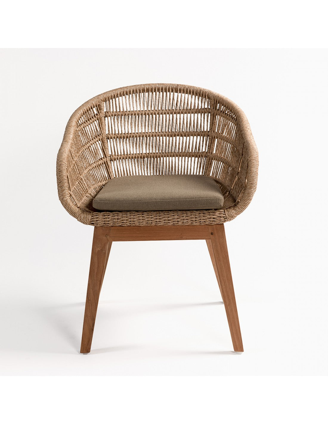 Teak and rope chair