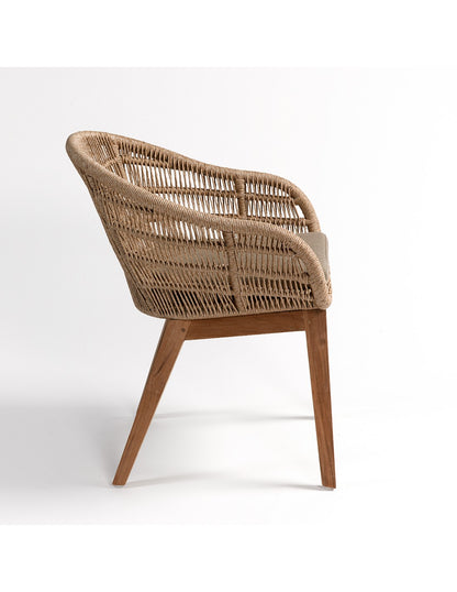 Teak and rope chair