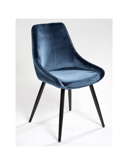 Blue velvet chair