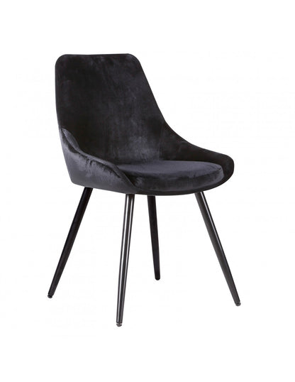 Silla terciopelo negro