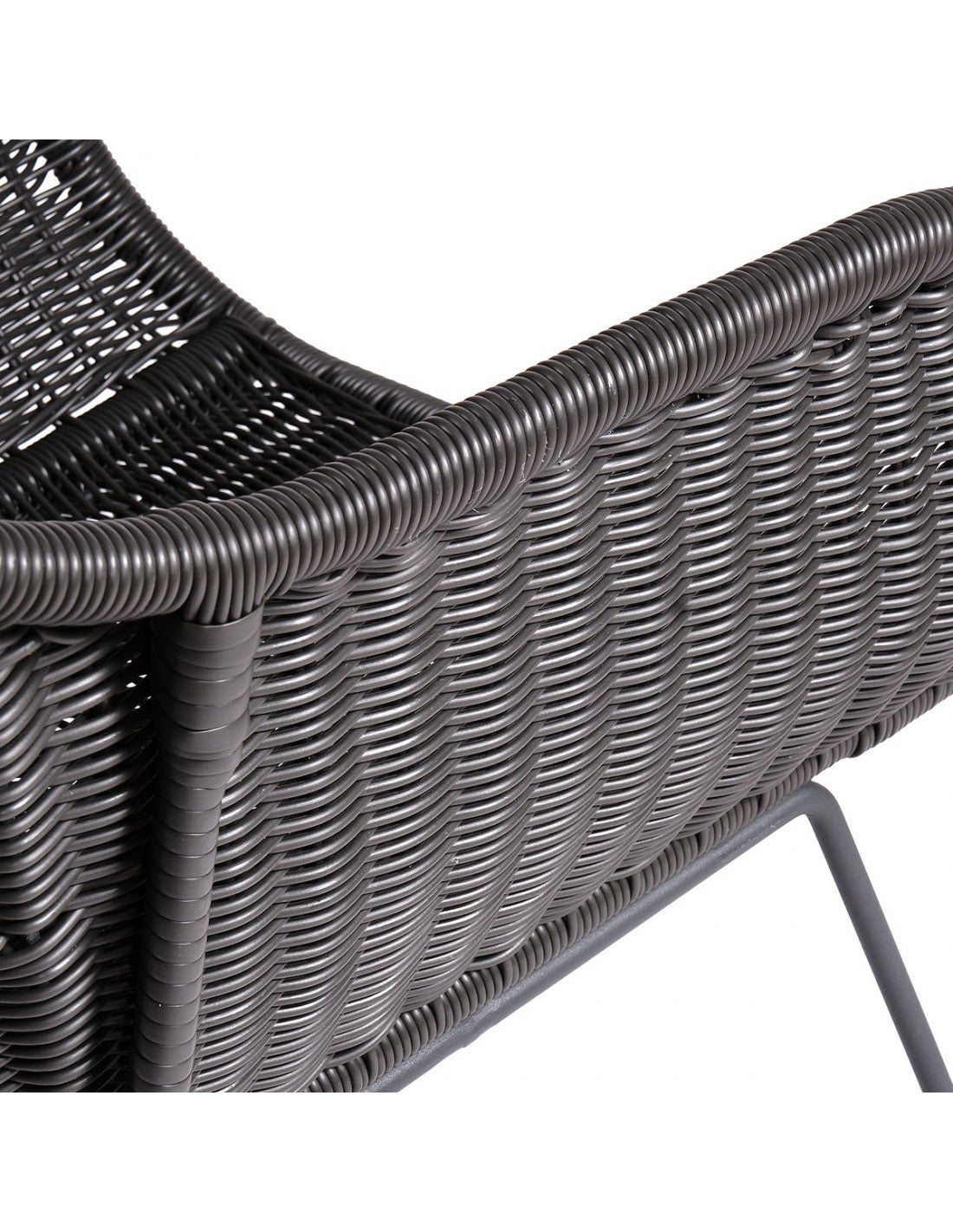 Sillón de ratán sintético gris pata gris