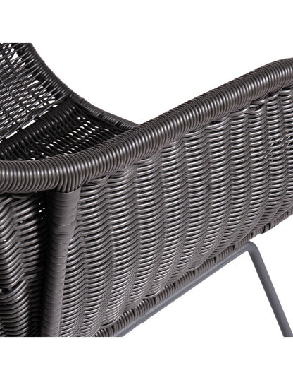 Sillón de ratán sintético gris pata gris
