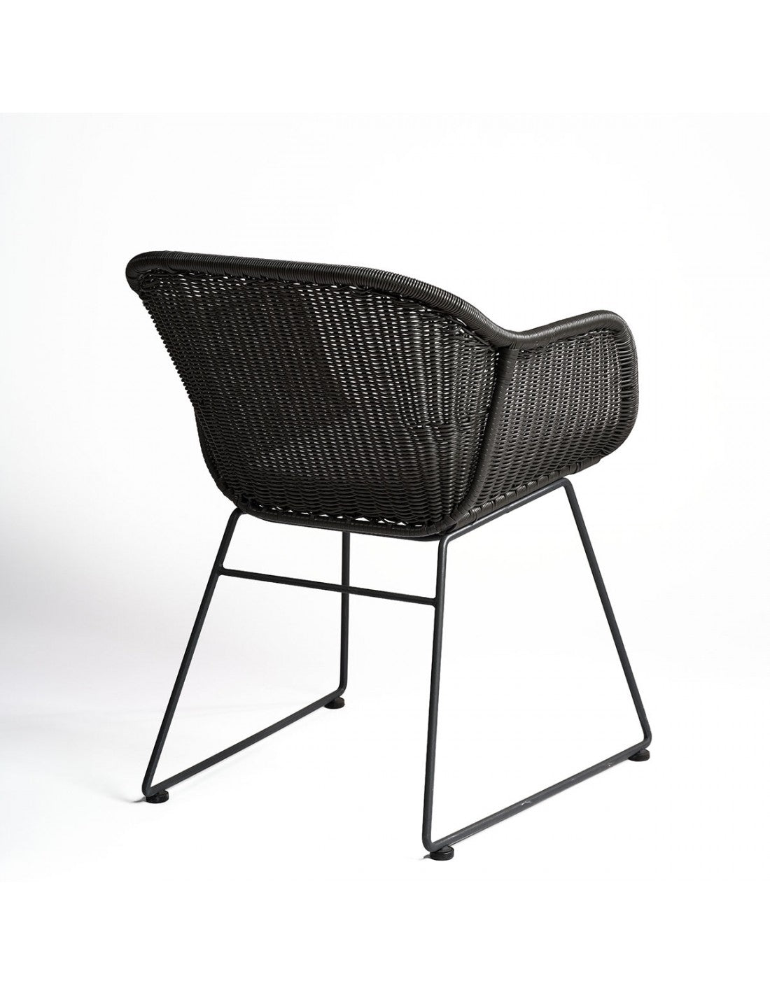Sillón de ratán sintético gris pata gris