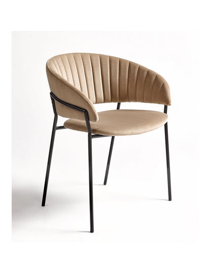 Sillón de tercipelo beige