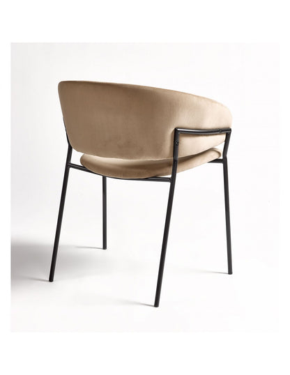 Sillón de tercipelo beige