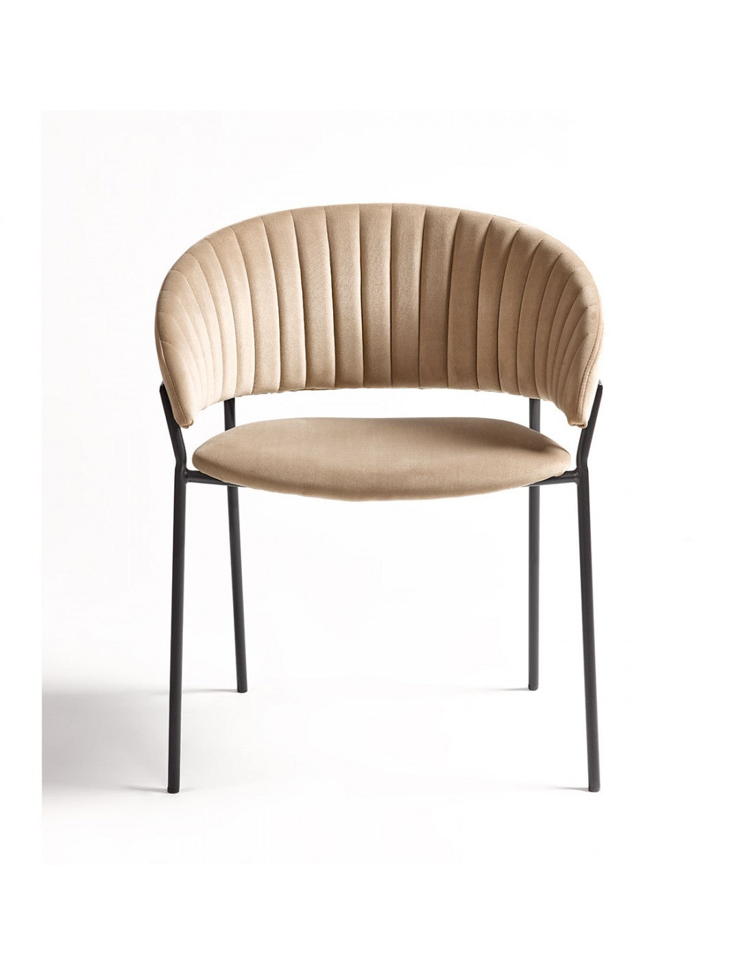 Sillón de tercipelo beige