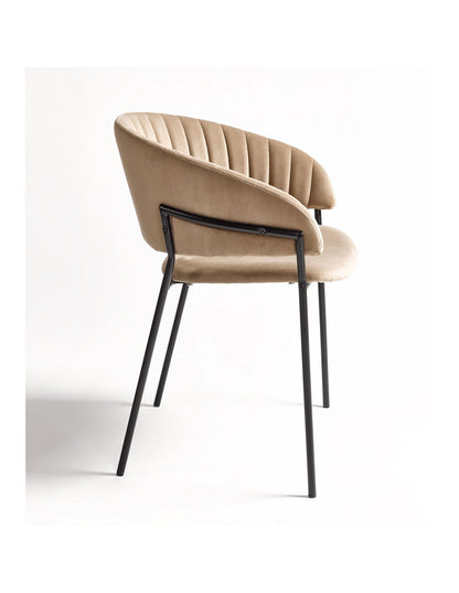 Sillón de tercipelo beige