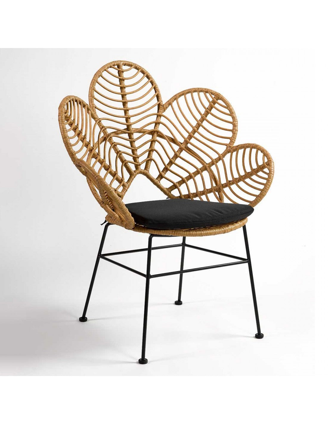 Sillón exterior ratán sintético forma de flor