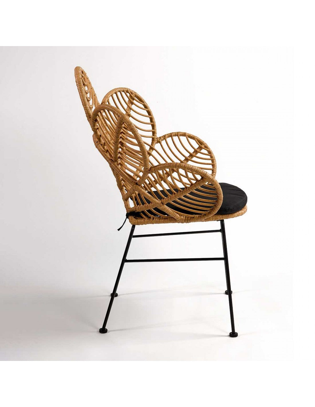 Sillón exterior ratán sintético forma de flor