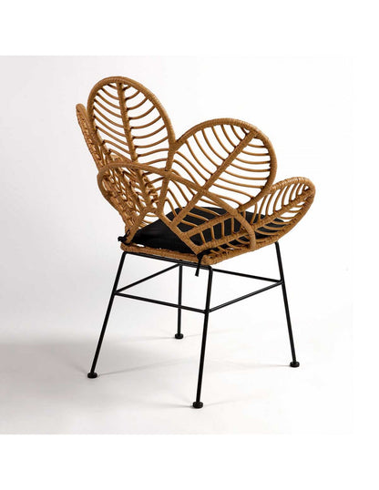 Sillón exterior ratán sintético forma de flor