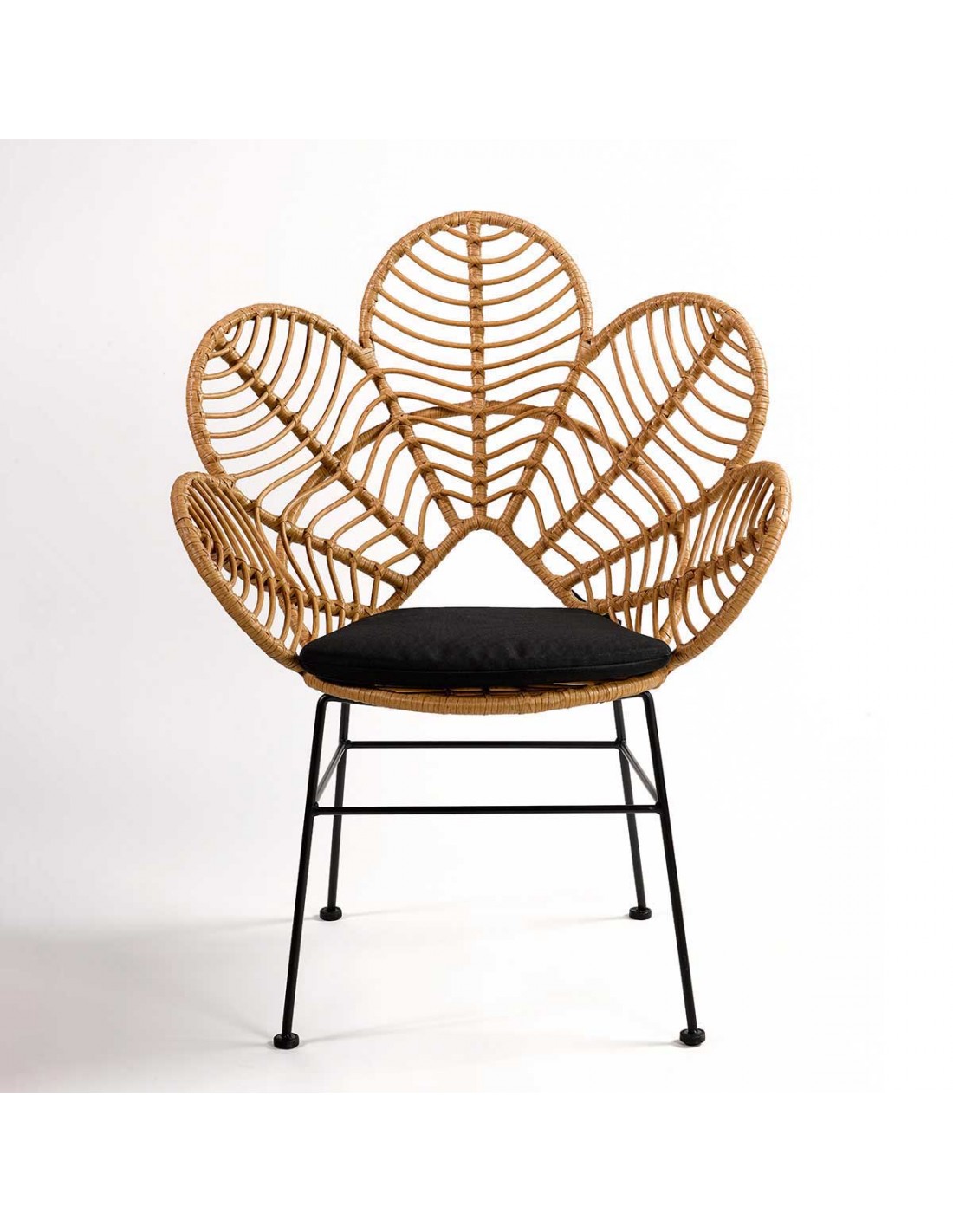Sillón exterior ratán sintético forma de flor