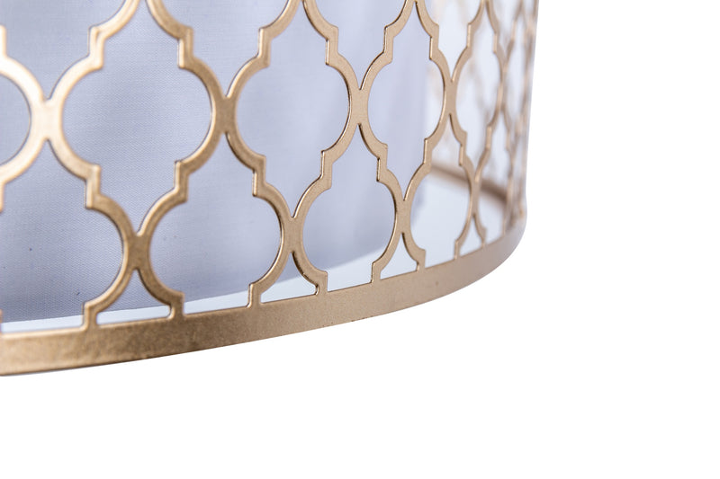 Lámpara De Suelo Metal Dorada-blanca 40x40x165 Cm - Lámparas de pie - Granada Maison