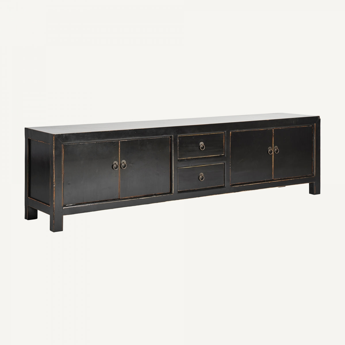 Mueble Tv Herborn - Oriental - Madera De Pino Reciclado - 220cm x 45cm x 62cm - Muebles Tv. - Granada Maison