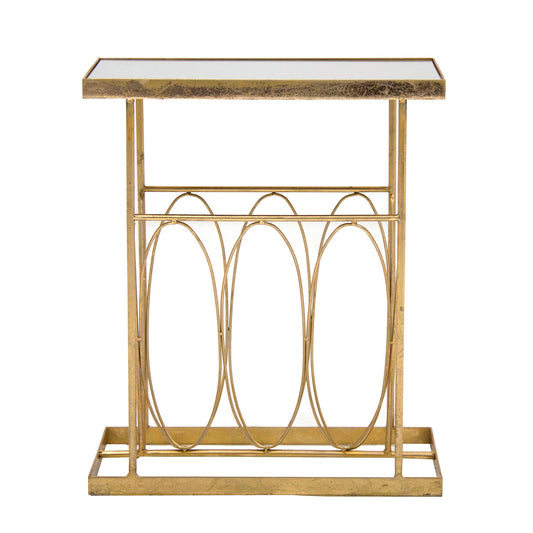 Revistero Damme Side Table in Gold Colour