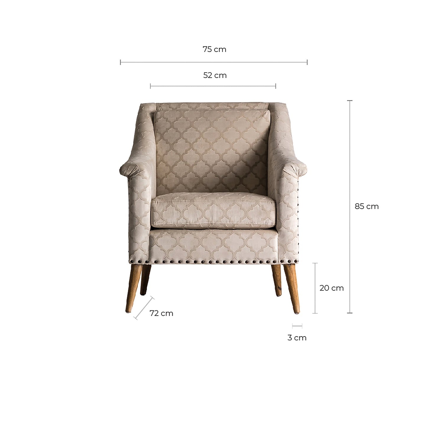 Buk Armchair in Beige Colour